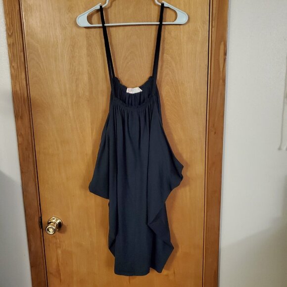 Free People Beach Cover Up Dress Midi Women's XL Black Spaghetti Strap EUC - Picture 1 of 5